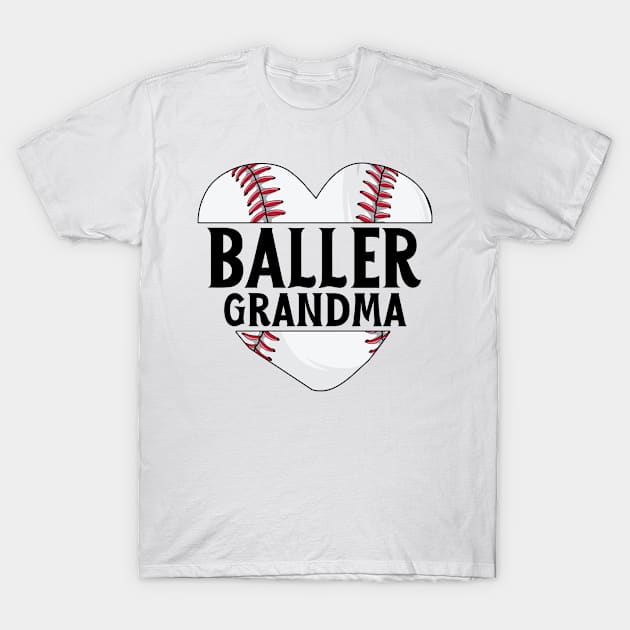 Baseball Grandma Shirts For Women Gift Baller Grandma T-Shirt by 14thFloorApparel